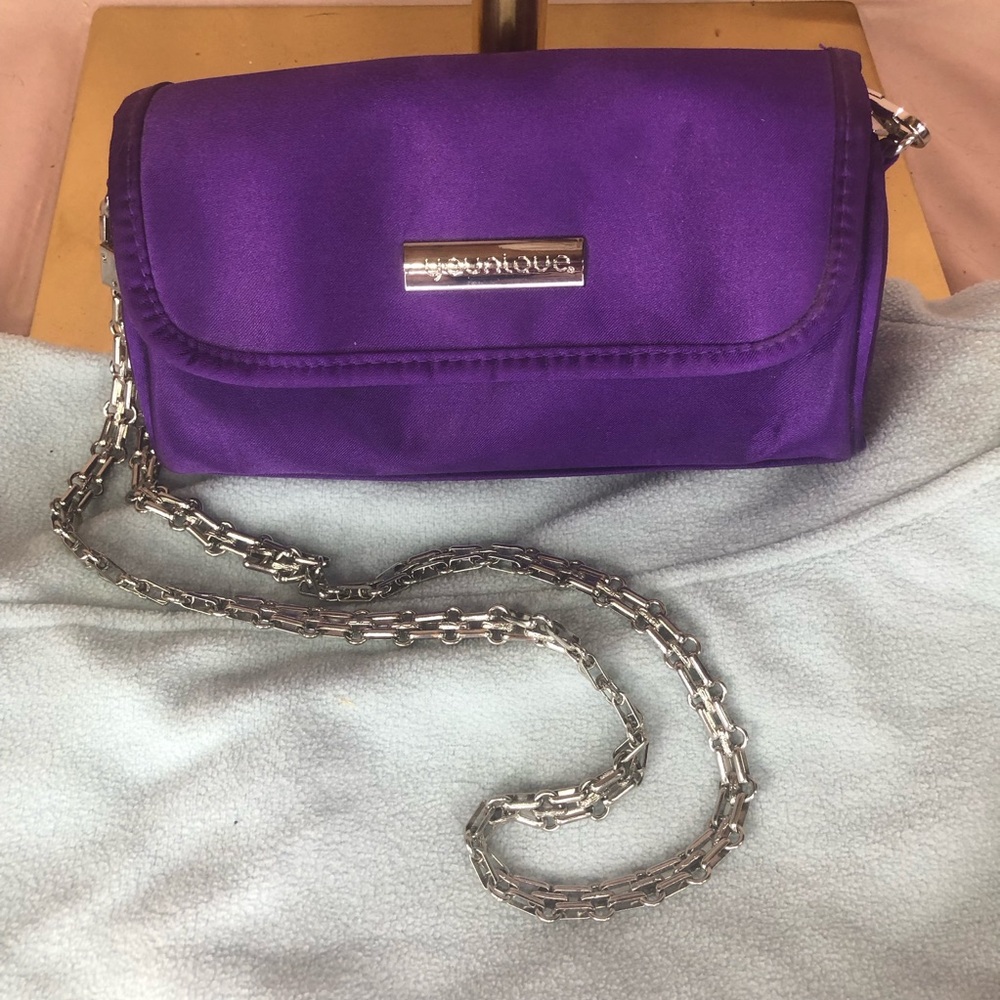 NWOT Prom Purple Crossbody Clutch Bag with Chain Strap